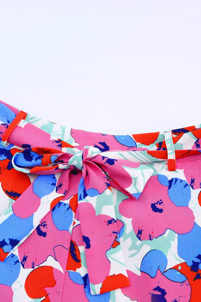 Azura Exchange Belted Floral Print Shorts - 10 US