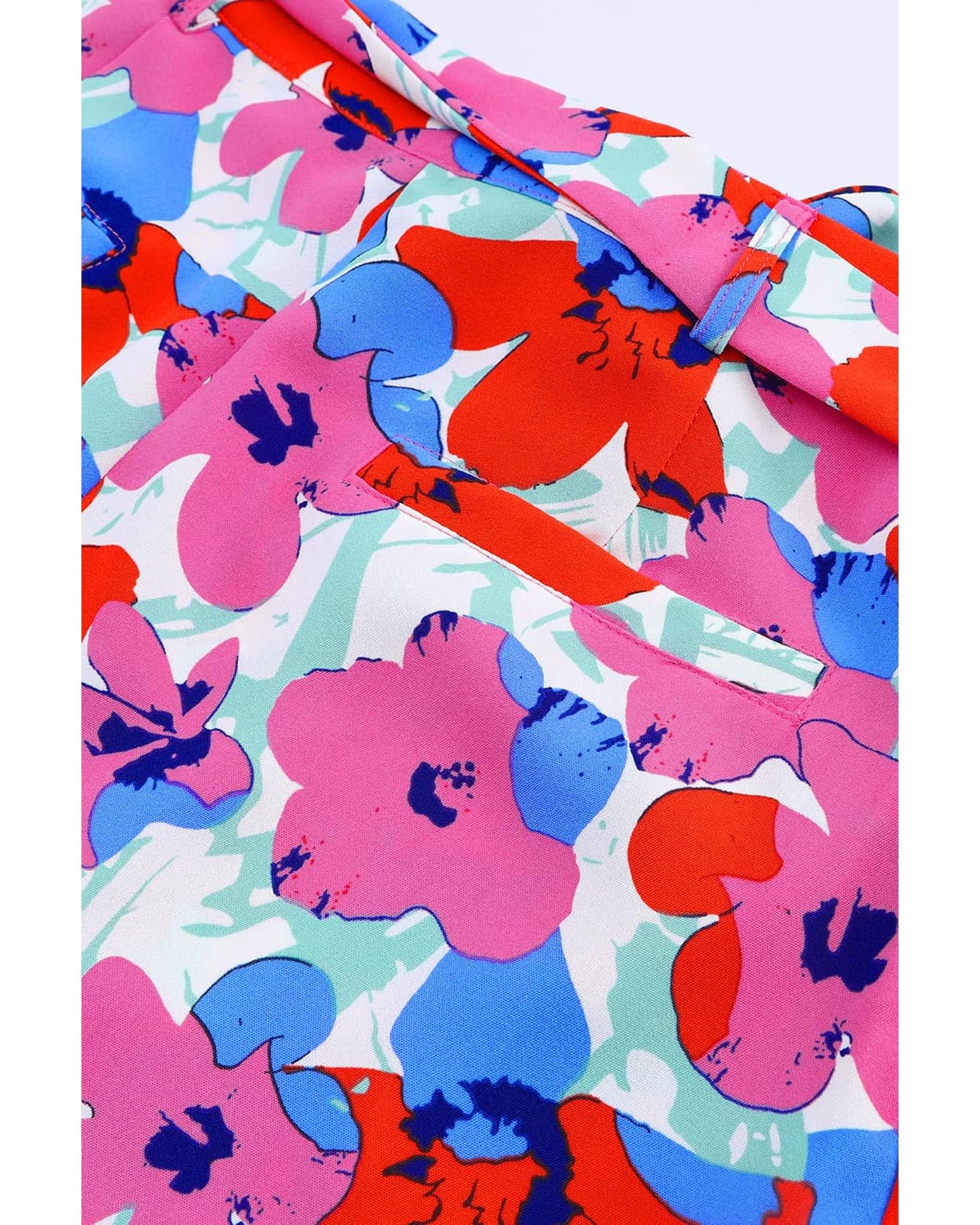 Azura Exchange Belted Floral Print Shorts - 8 US