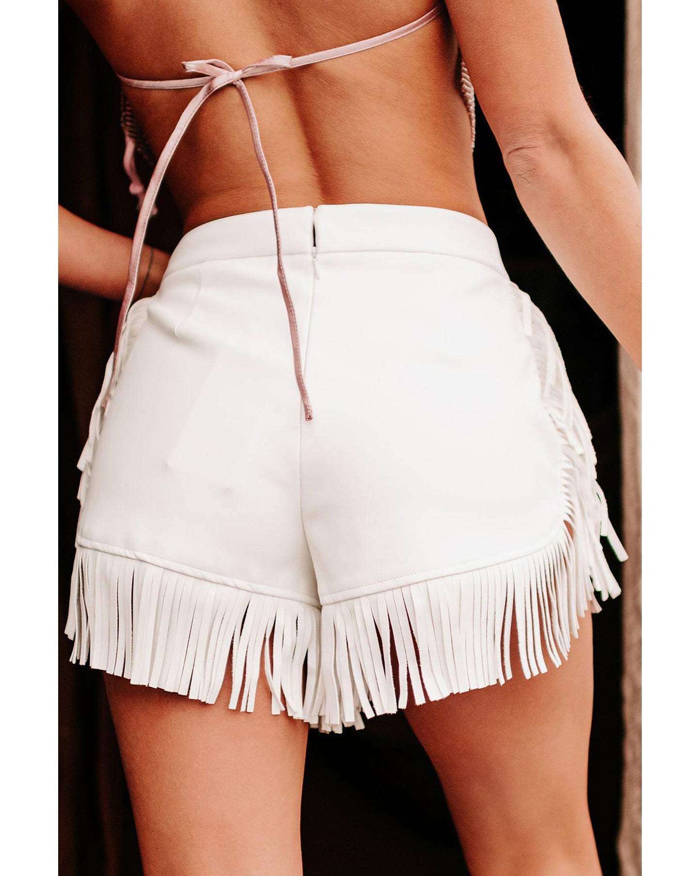 Azura Exchange Fringe Trim Fit Flare Shorts - 16 US