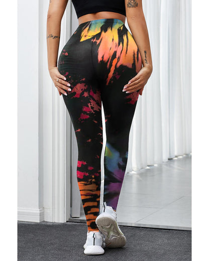 Azura Exchange Tie Dye Hollow Out Fitness Leggings - L