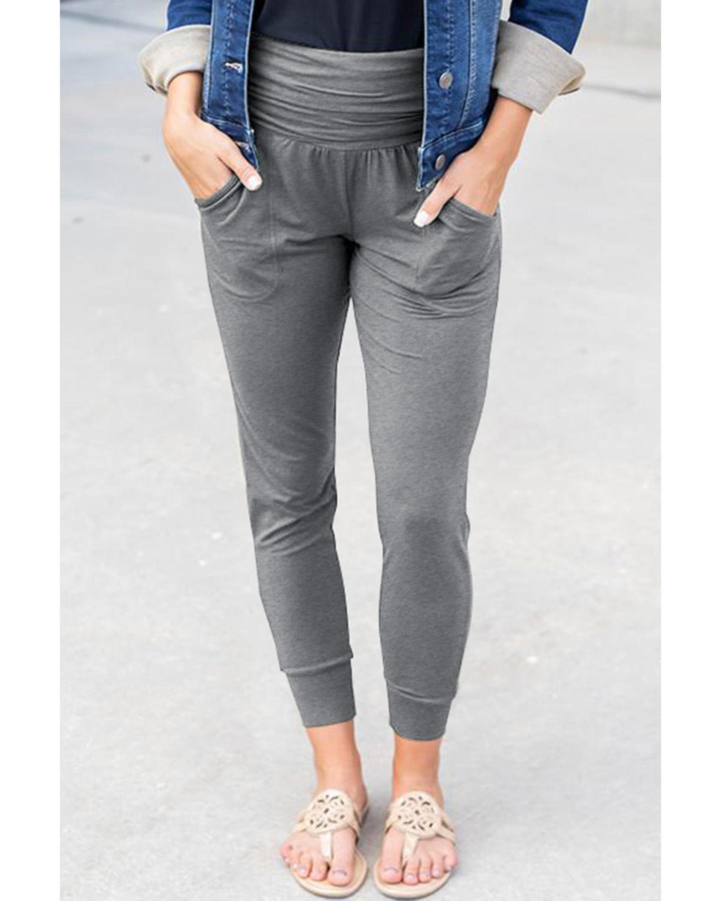 Azura Exchange Pleated Pocket Leggings - M