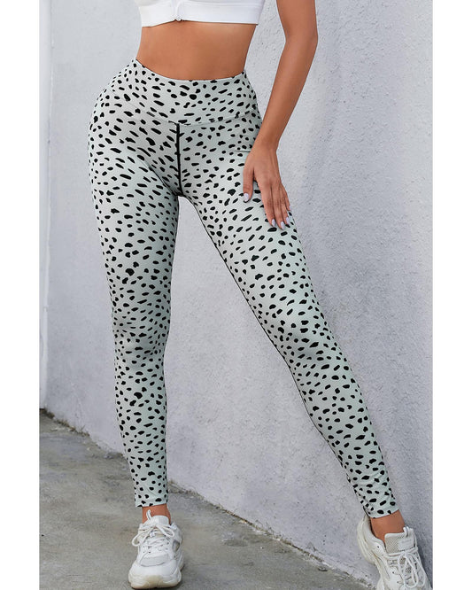 Azura Exchange Dalmatian Spots Printed Stretchy High Waist Leggings - L