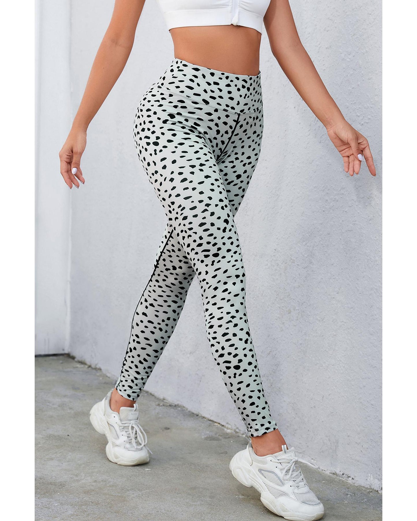 Azura Exchange Dalmatian Spots Printed Stretchy High Waist Leggings - M