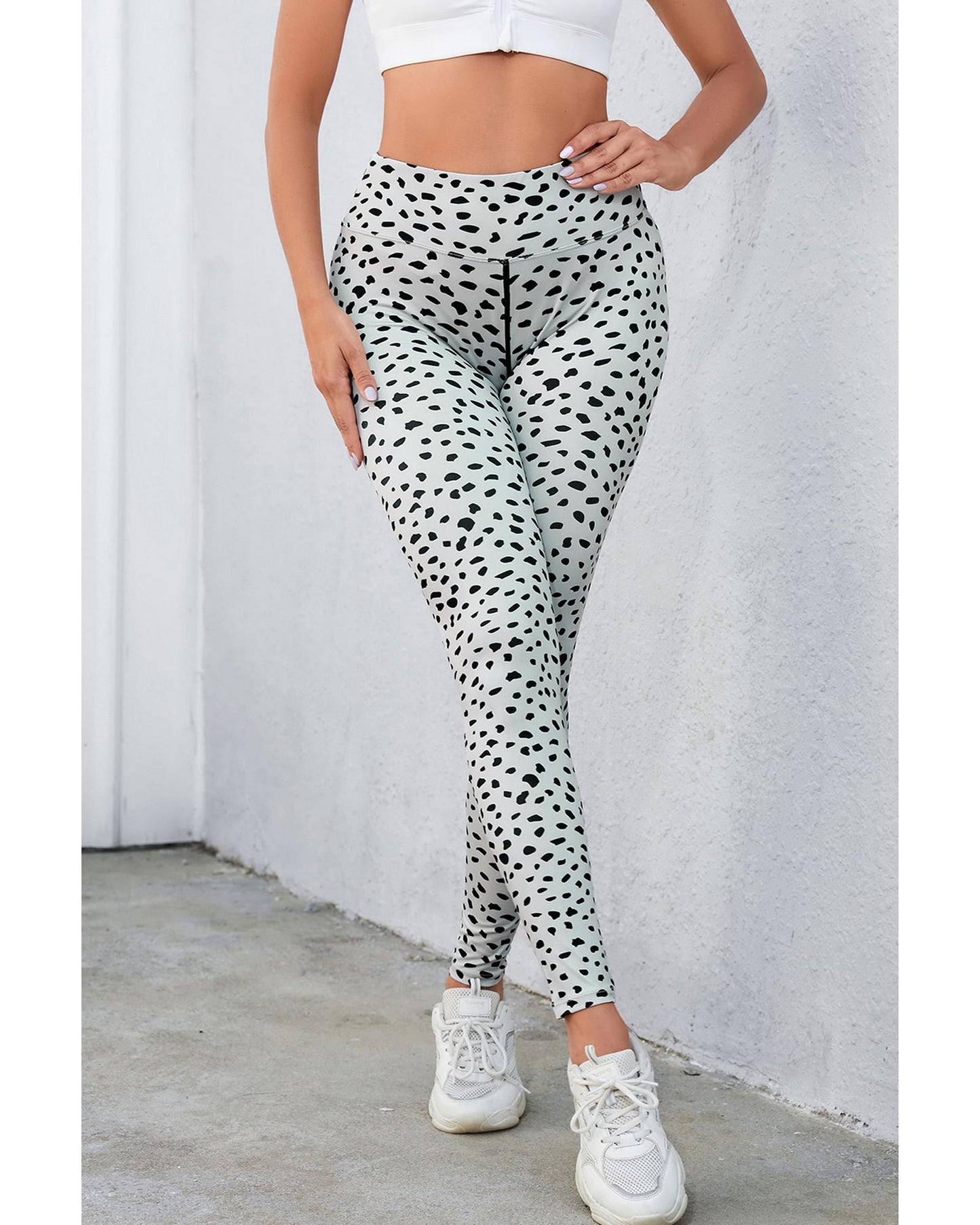 Azura Exchange Dalmatian Spots Printed Stretchy High Waist Leggings - M