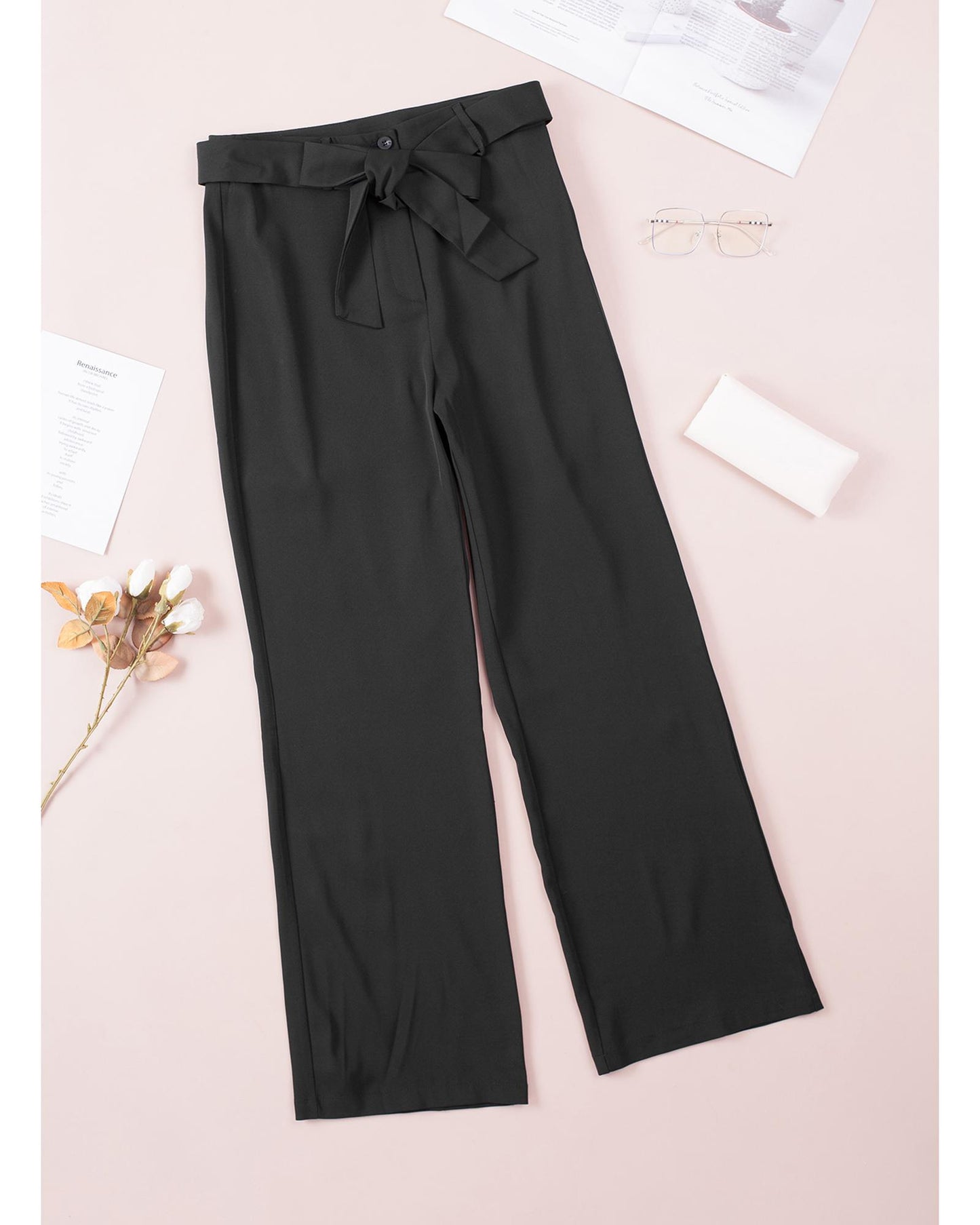 Azura Exchange Front Tie Flared Pants - L