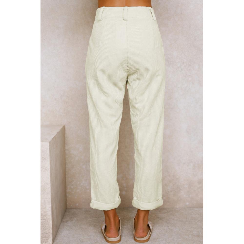 Azura Exchange Corduroy High Waist Straight Leg Pants - 10 US