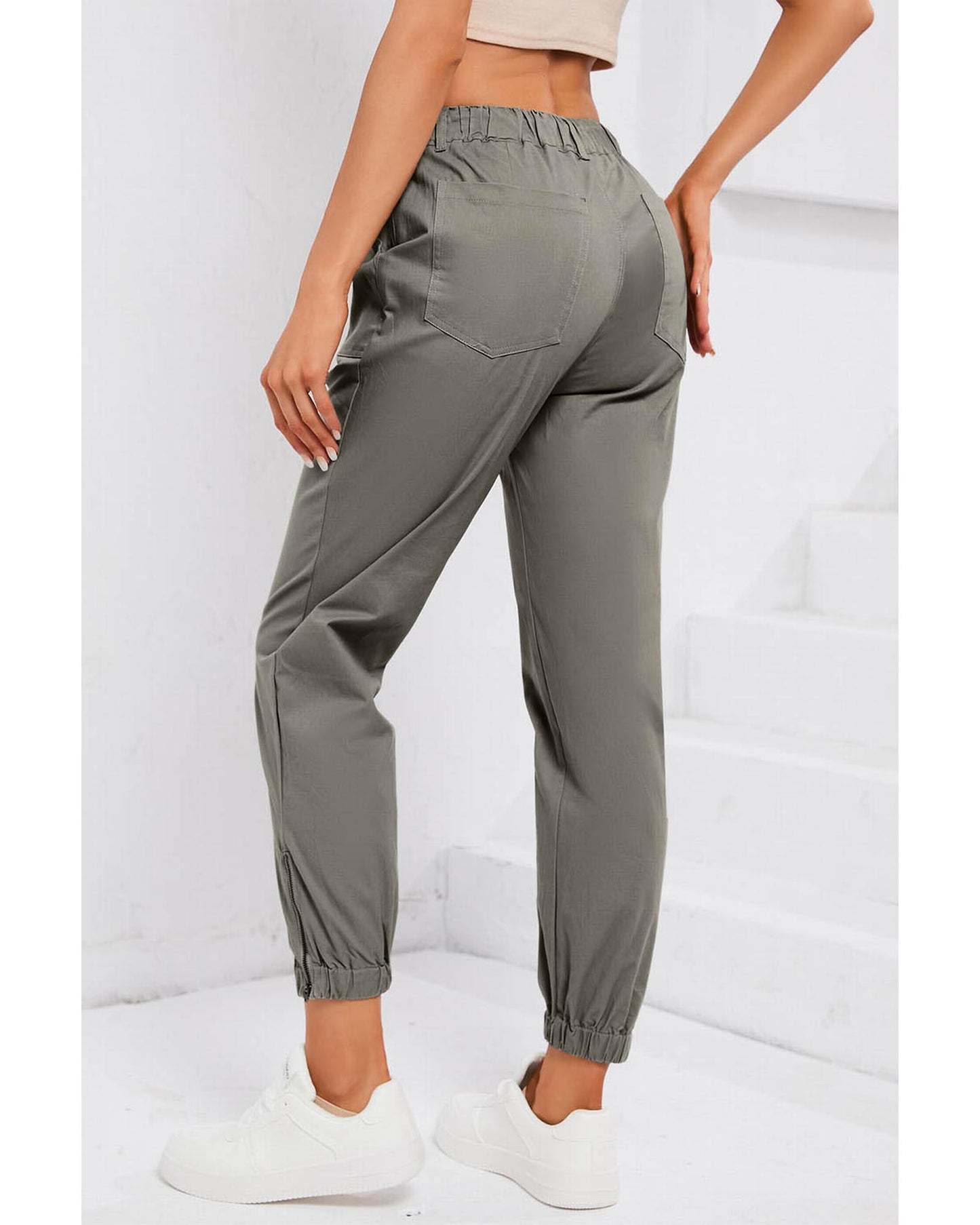 Azura Exchange Pocketed Twill Jogger Pants - S