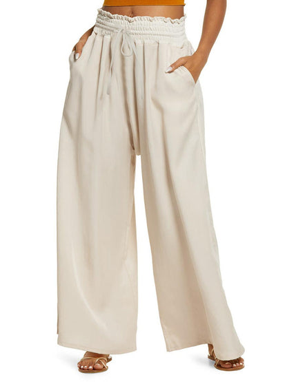 Azura Exchange Smocked High Waist Wide Leg Pants - L