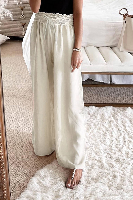 Azura Exchange Smocked High Waist Wide Leg Pants - M