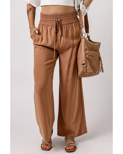 Azura Exchange Elastic Waist Casual Wide Leg Pants - S