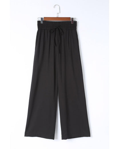 Azura Exchange Casual Wide Leg Pants with Drawstring Elastic Waist - L