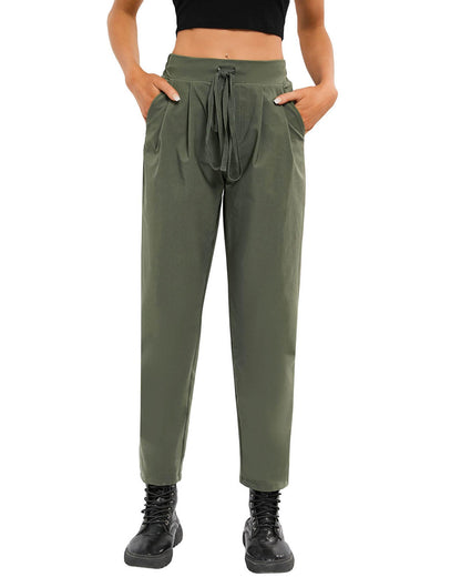 Azura Exchange Elastic Drawstring Waist Pants - S