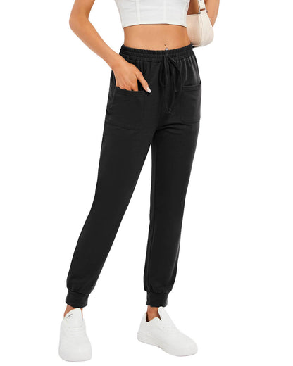 Azura Exchange Drawstring Waist Jogger Pants with Front Patch Pockets - L