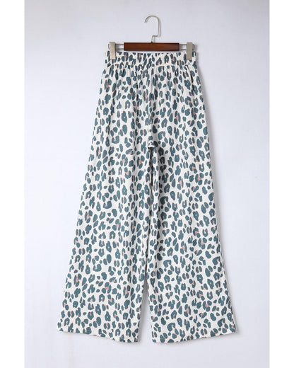 Azura Exchange Leopard Print Wide Leg Pants - L