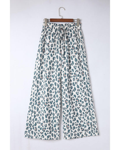 Azura Exchange Leopard Print Wide Leg Pants - S