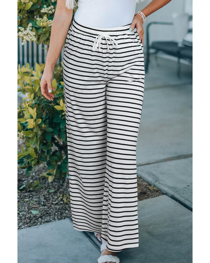 Azura Exchange Striped Wide Leg Pants - L