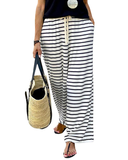 Azura Exchange Striped Wide Leg Pants - S