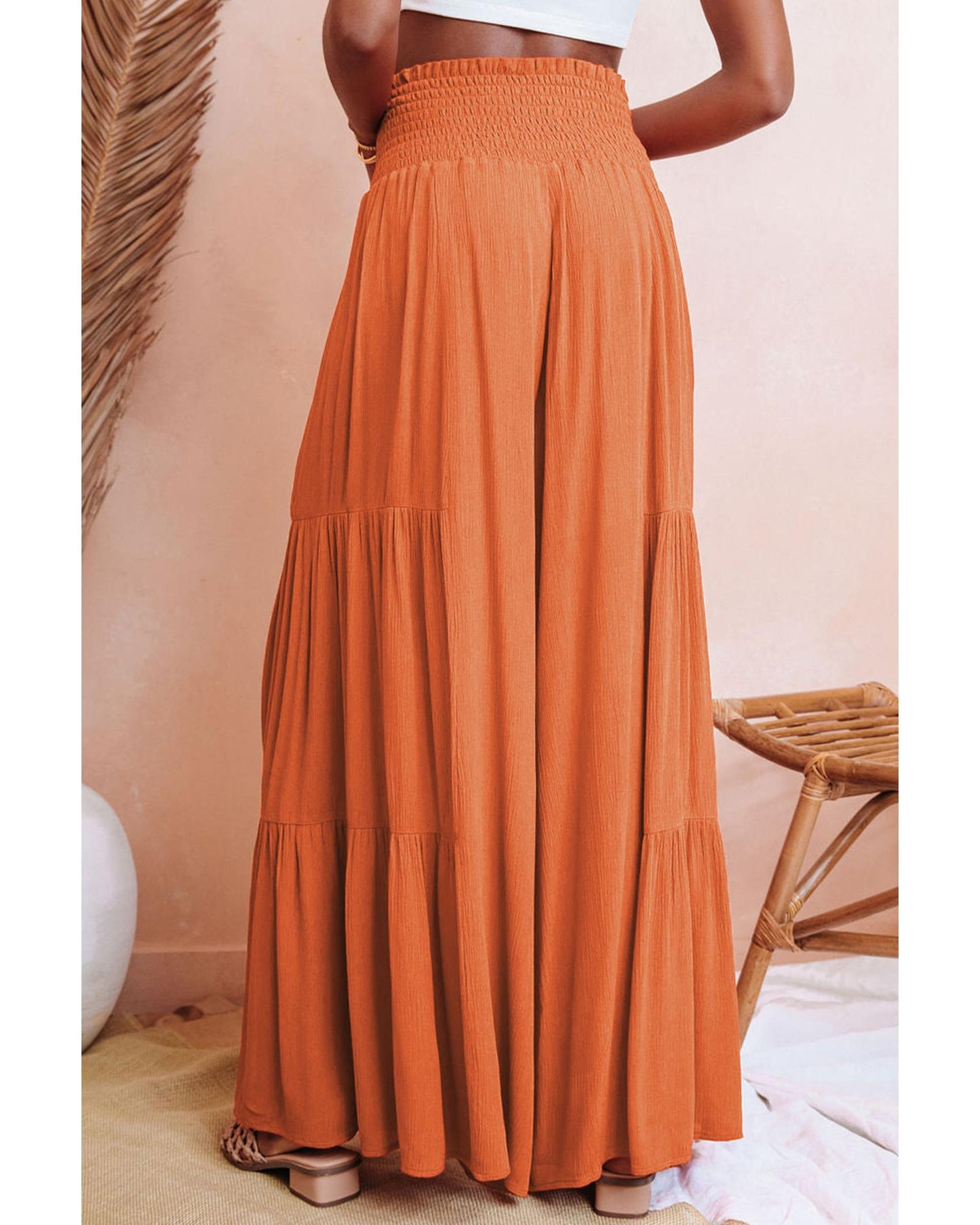 Azura Exchange Tiered Wide Leg Pants - M