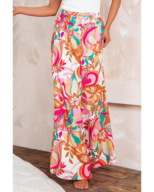 Azura Exchange Printed Wide Leg Pants - S