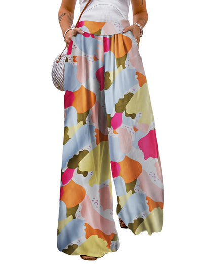 Azura Exchange Color Palette Print Wide Leg Pants - L