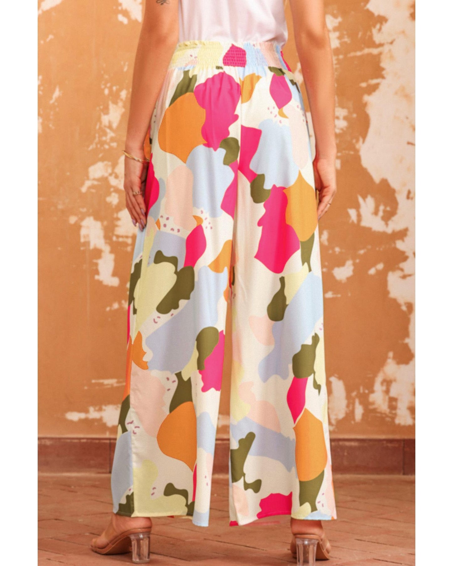 Azura Exchange Color Palette Print Wide Leg Pants - L