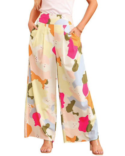 Azura Exchange Color Palette Print Wide Leg Pants - M