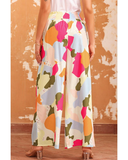 Azura Exchange Color Palette Print Wide Leg Pants - M