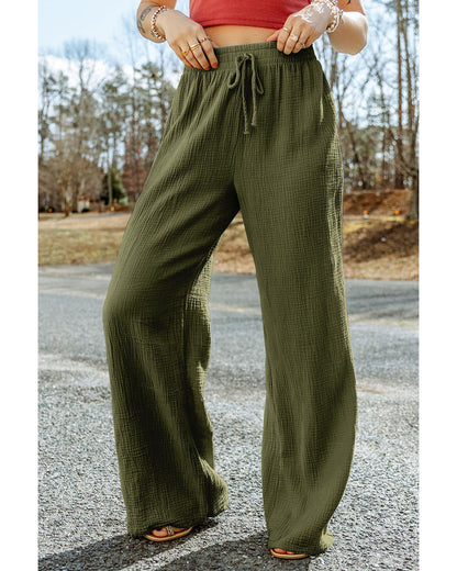 Azura Exchange Textured Wide Leg Pants - L