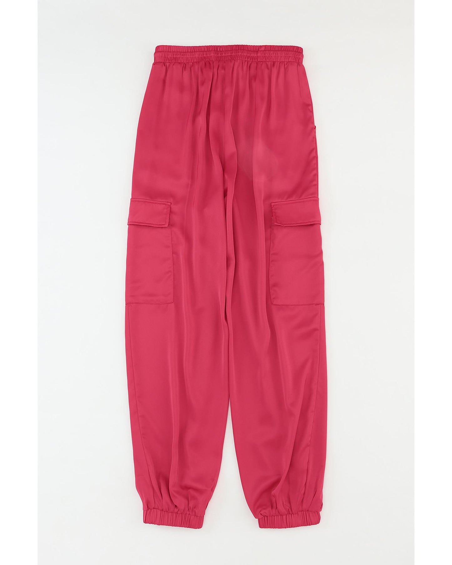 Azura Exchange Drawstring Satin Pants with Elastic Waist and Pockets - L