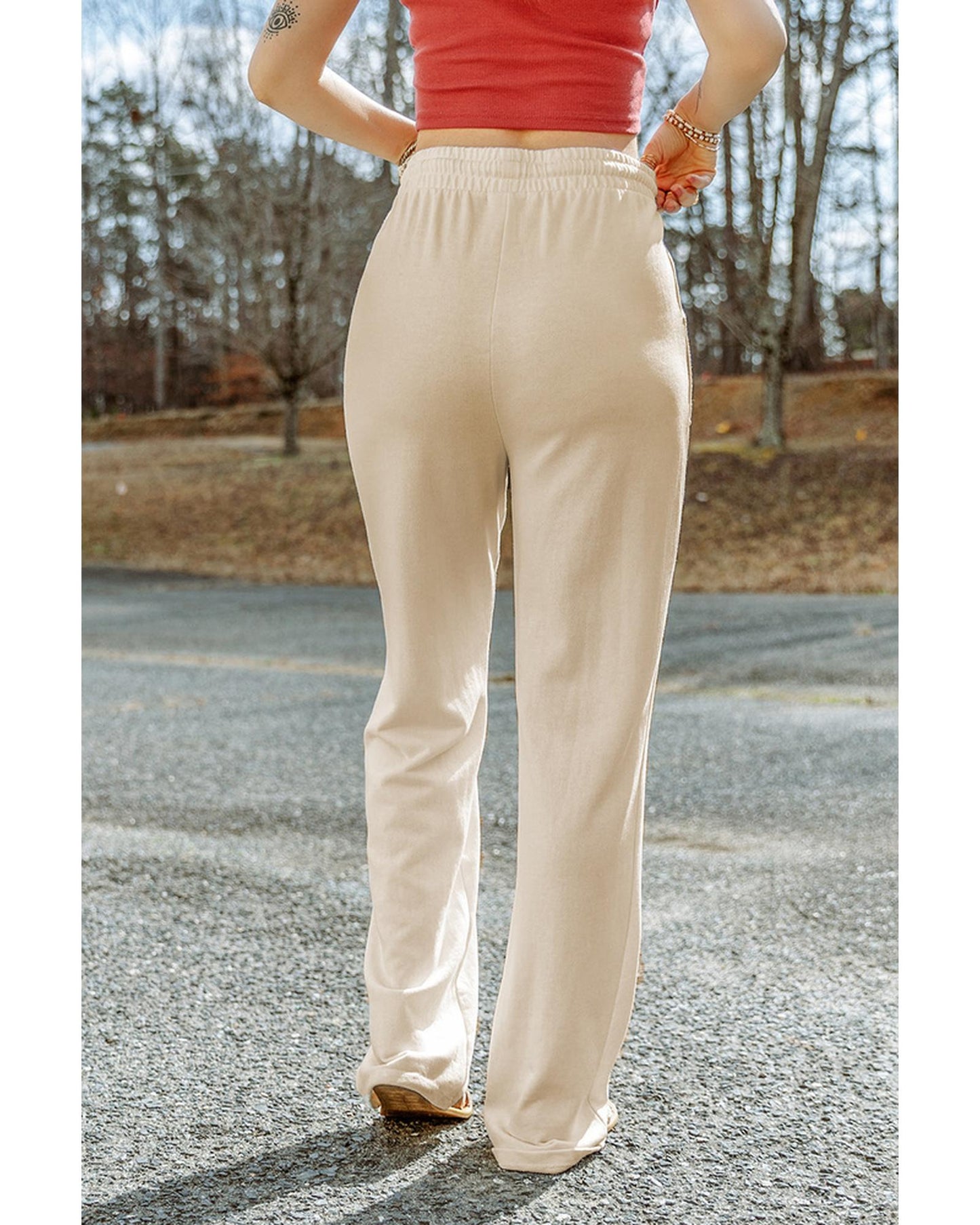 Azura Exchange Knit Pants with Drawstring Waist and Pockets - XL