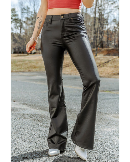 Azura Exchange Skinny Flared Leather Pants - M