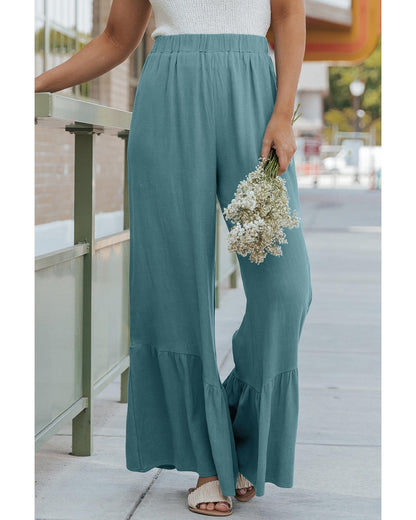 Azura Exchange High Waist Ruffled Wide-Leg Pants - M