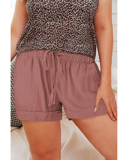 Azura Exchange Elastic Waist Drawstring Pocket Shorts - 1X