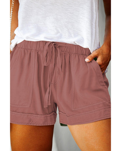 Azura Exchange Elastic Waist Drawstring Pocket Shorts - 1X