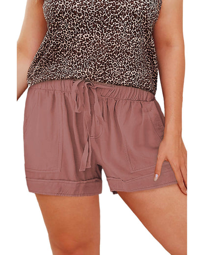 Azura Exchange Elastic Waist Drawstring Pocket Shorts - 1X