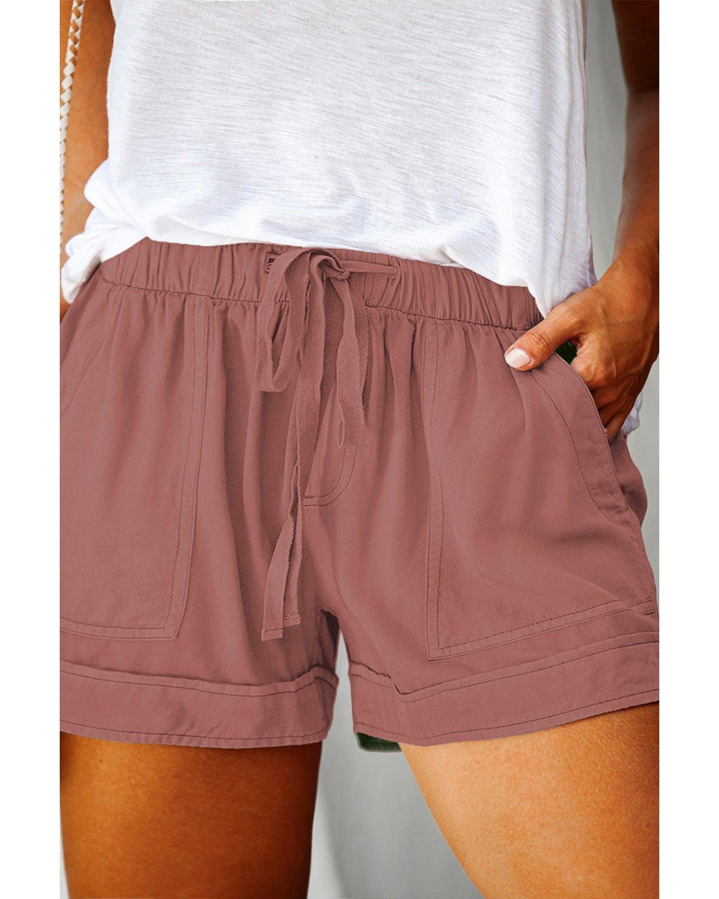 Azura Exchange Elastic Waist Drawstring Pocket Shorts - 4X