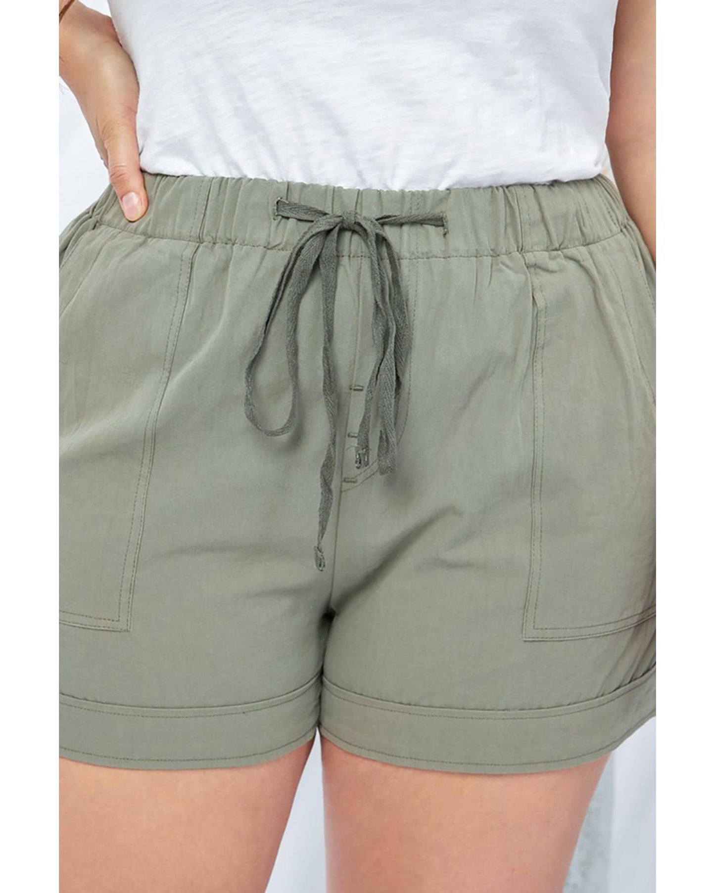 Azura Exchange Elastic Waist Drawstring Pocket Shorts - 4X