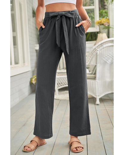 Azura Exchange Wide Leg Pants with Elastic Waist and Drawstring - L