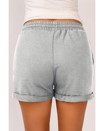 Azura Exchange Tie Waist Cuffed Lounge Shorts - L