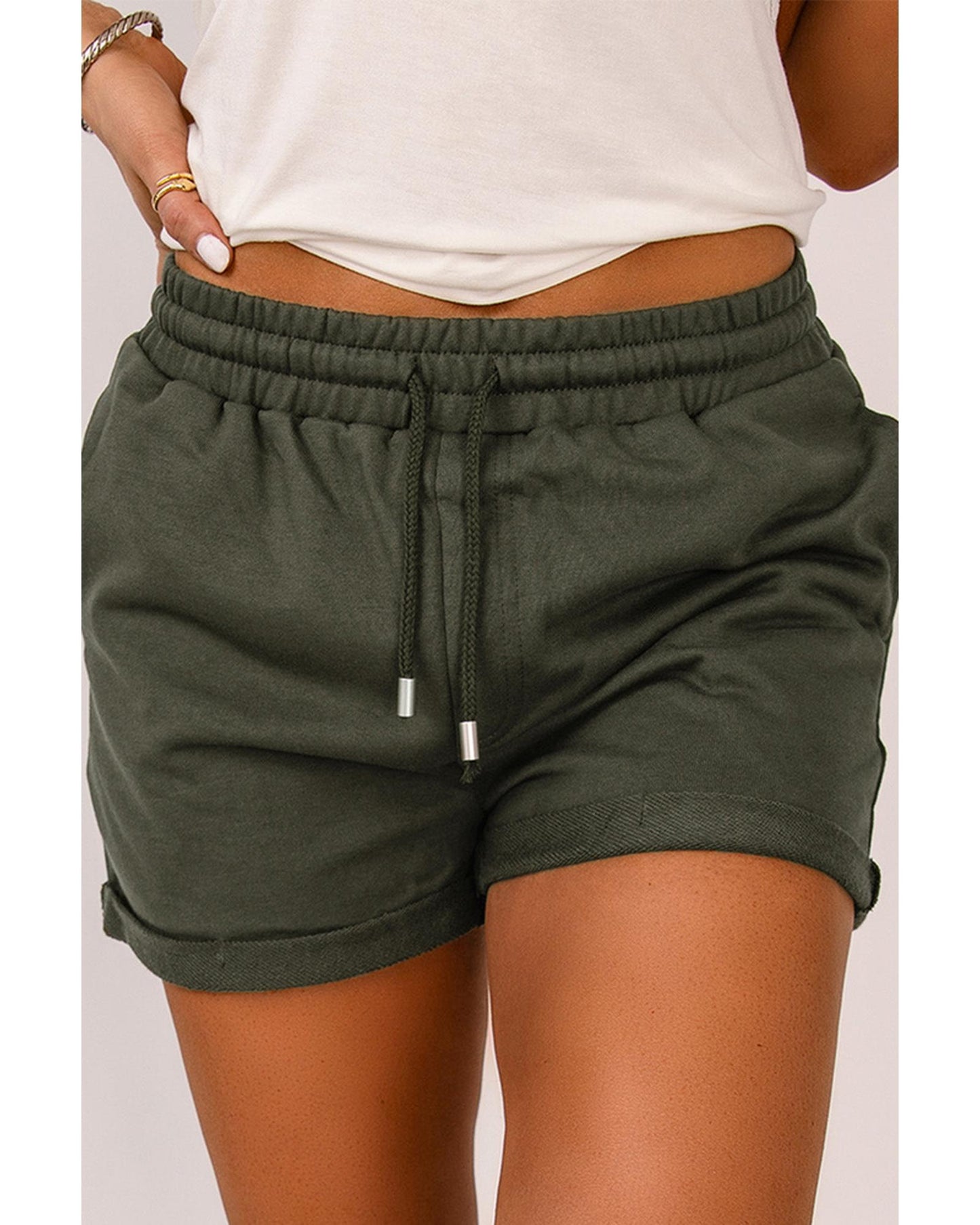 Azura Exchange Lounge Shorts with Tie Waist and Side Pockets - L