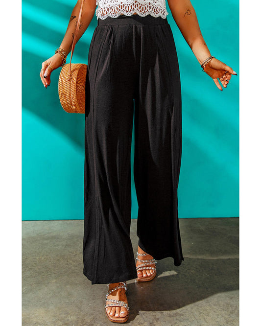 Azura Exchange Side Slit Wide Leg Pants - S