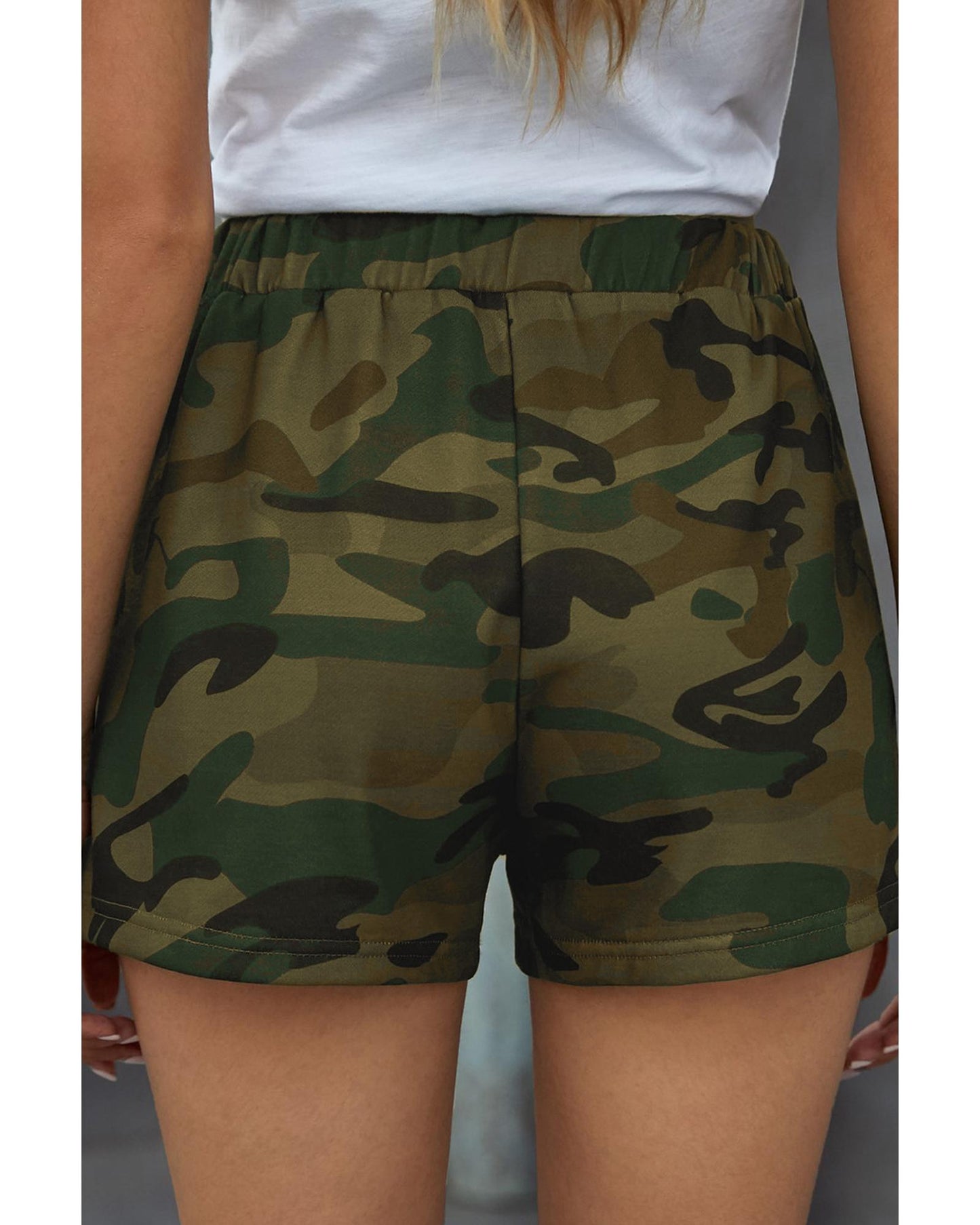 Azura Exchange Drawstring Camouflage Shorts - L