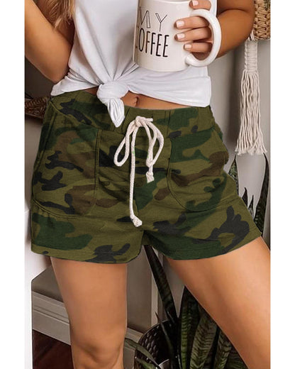 Azura Exchange Drawstring Camouflage Shorts - L