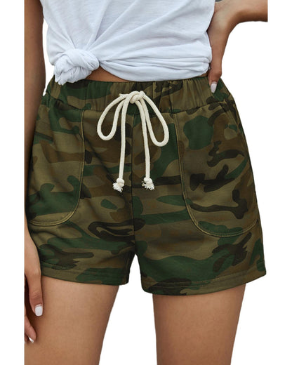 Azura Exchange Drawstring Camouflage Shorts - S