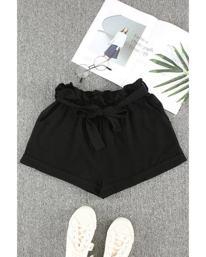 Azura Exchange Paper Bag Waist Cotton Shorts - XL
