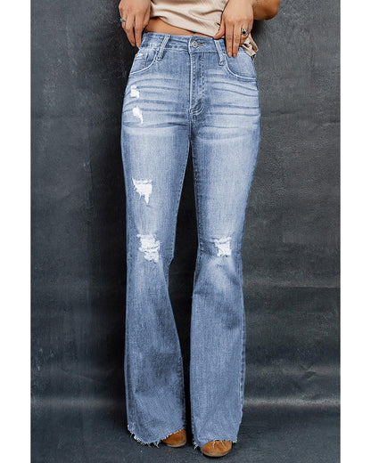 Azura Exchange Flare Jeans - Dark Wash Mid Rise - 16 US