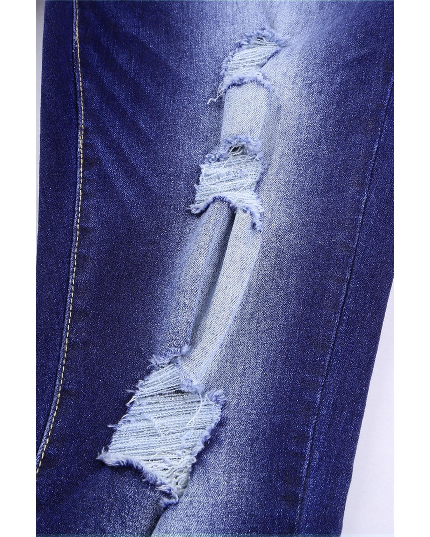 Azura Exchange Button Front Frayed Ankle Skinny Jeans - L