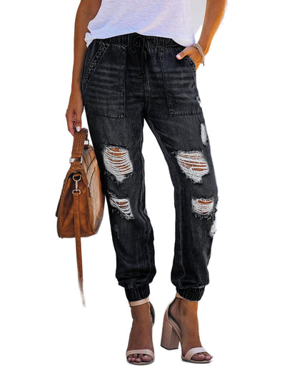 Azura Exchange Distressed Denim Jean with Pockets - 10 US