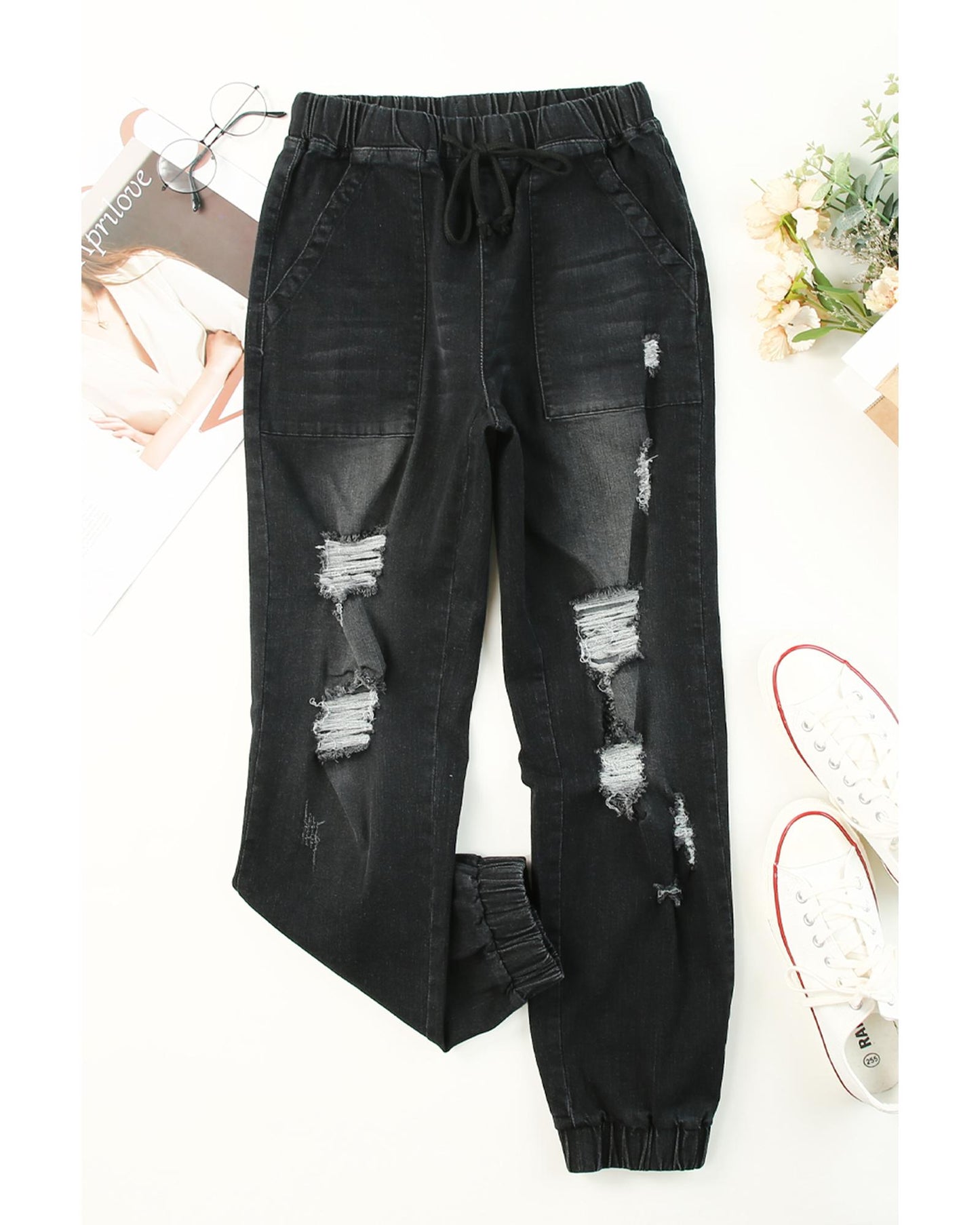 Azura Exchange Distressed Denim Jean with Pockets - 12 US