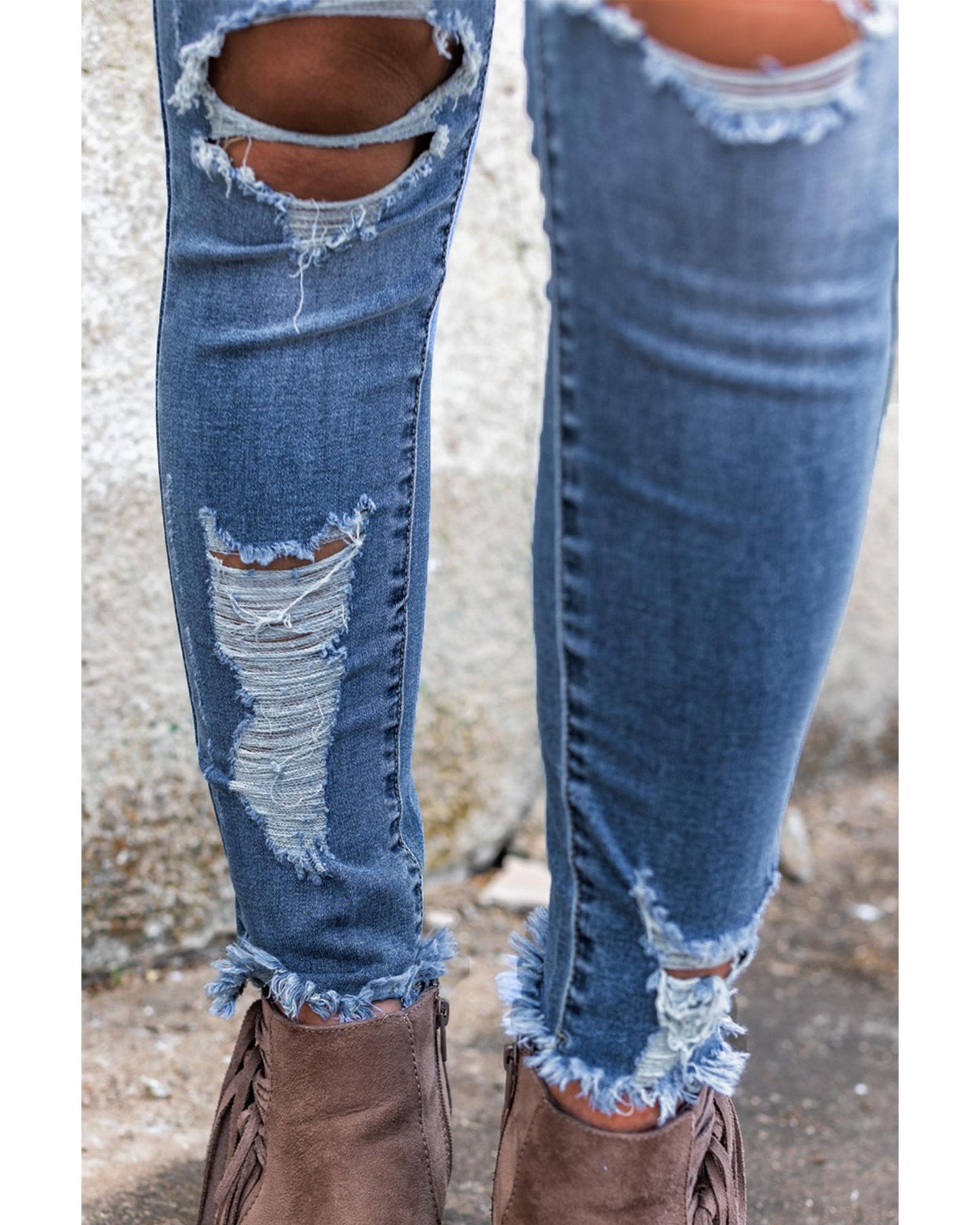 Azura Exchange Distressed Skinny Jeans - S